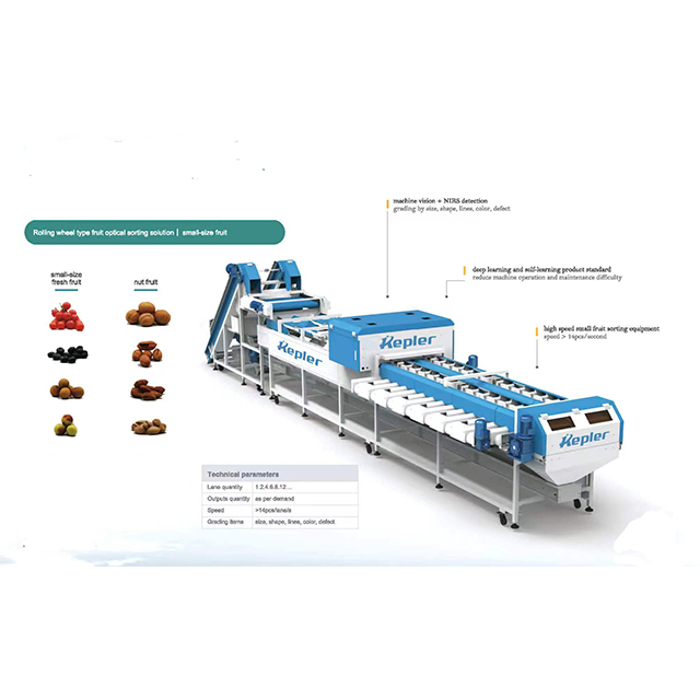 Cherry rolling wheel type fruit optical sorting solution
